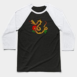 Traditional Rattlesnake & Flower Baseball T-Shirt